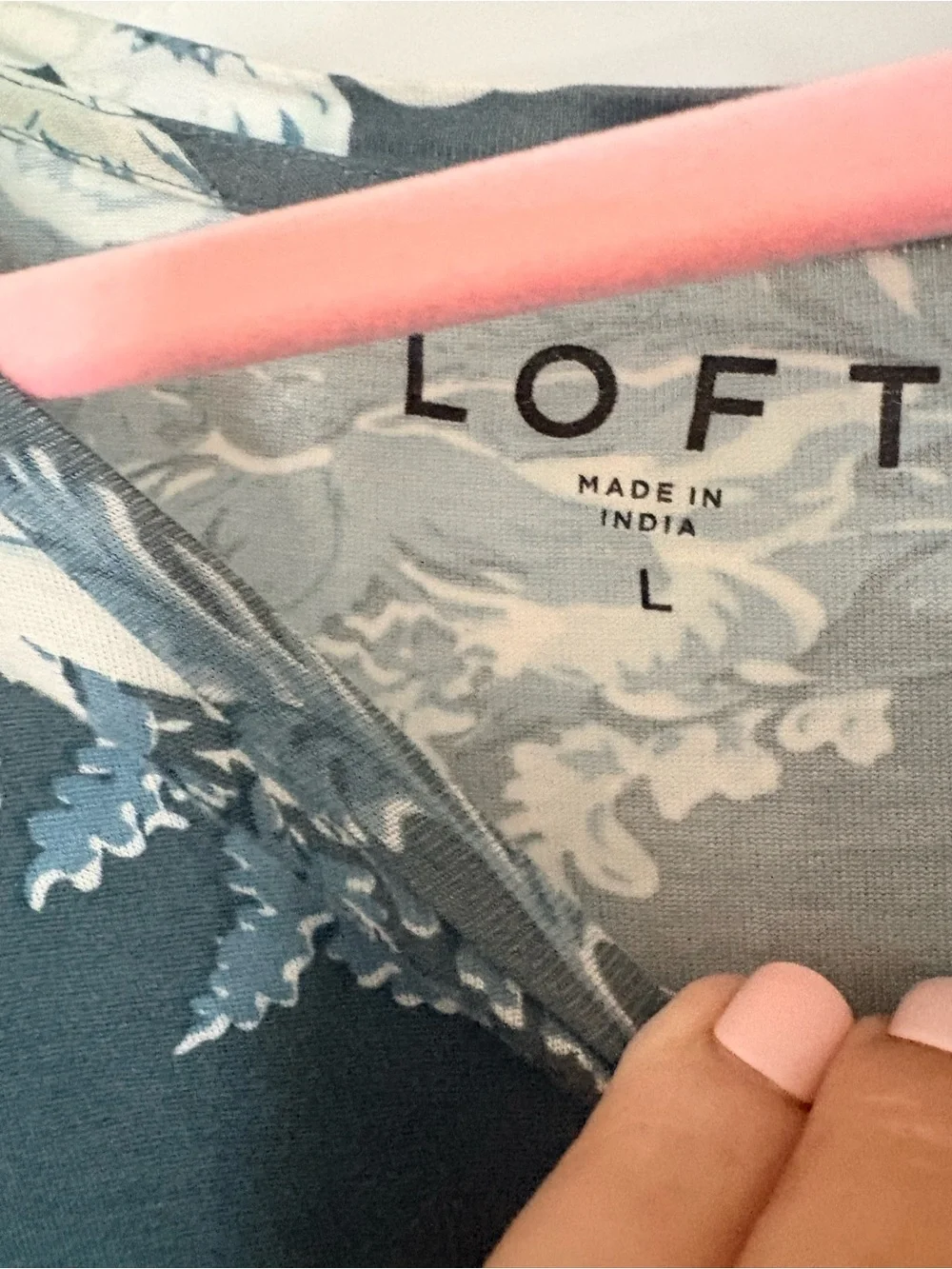 Loft Dark Green Floral Short Sleeve Top